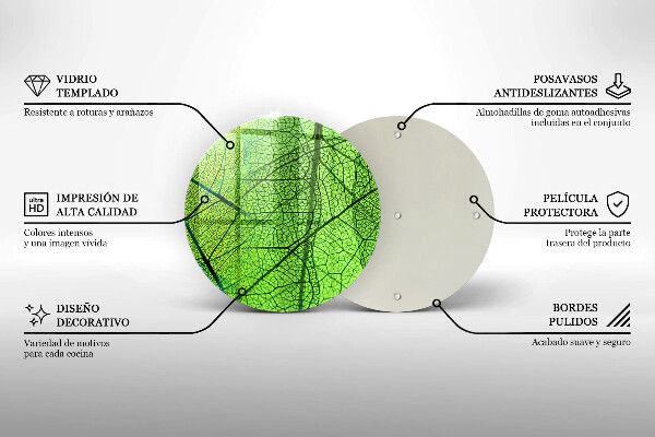 Steklena podloga za rezanje Naravne listne žile