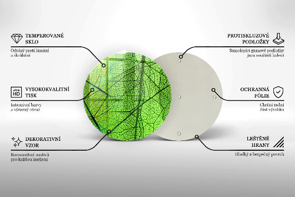 Steklena podloga za rezanje Naravne listne žile