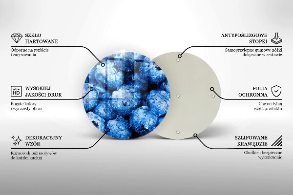 Steklena podloga za rezanje Sočne borovnice