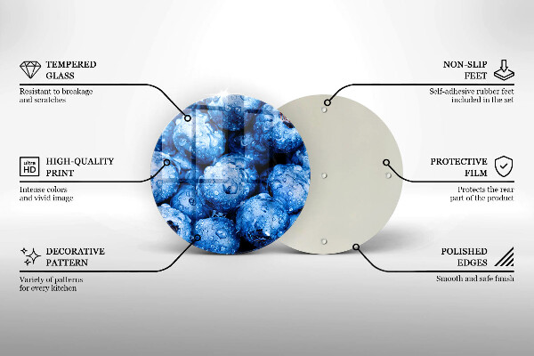 Steklena podloga za rezanje Sočne borovnice
