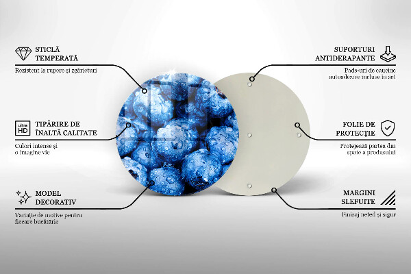 Steklena podloga za rezanje Sočne borovnice