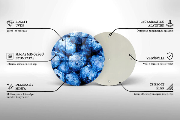 Steklena podloga za rezanje Sočne borovnice