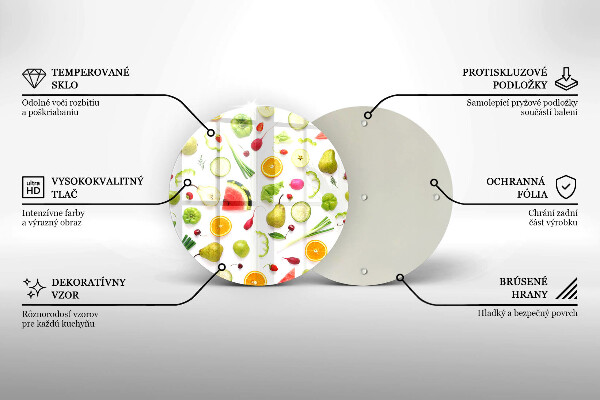 Steklena podloga za rezanje Vzorec sadja in zelenjave