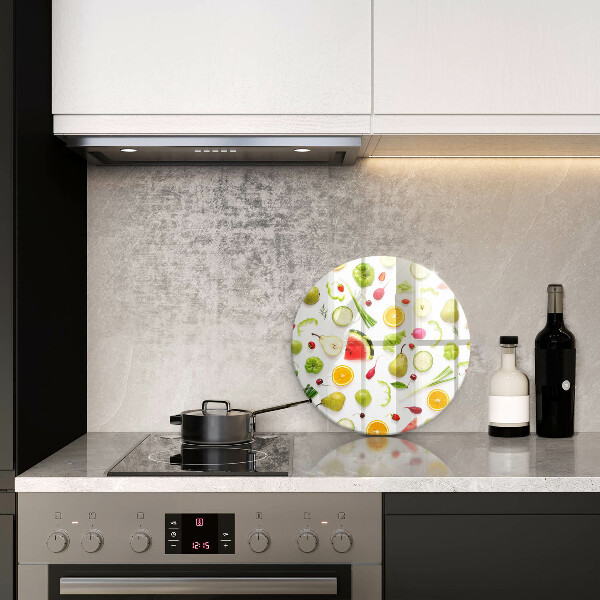 Steklena podloga za rezanje Vzorec sadja in zelenjave