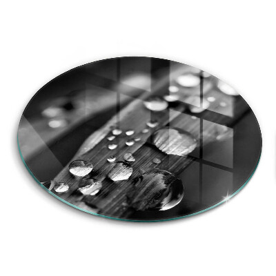 Steklena podloga za rezanje Kaplje rose na listih