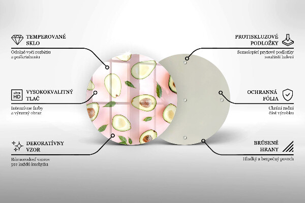 Steklena podloga za rezanje Vzorec avokada