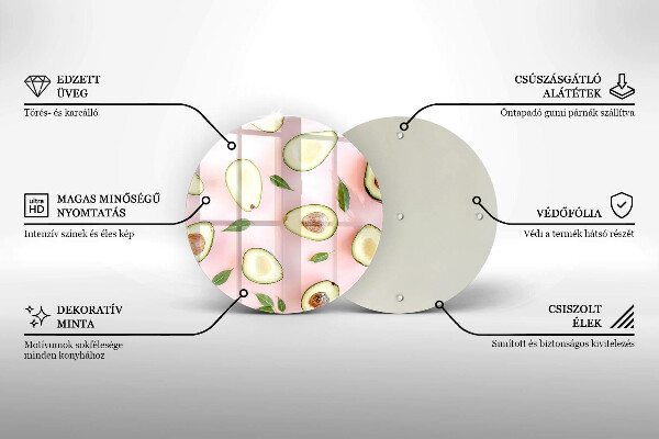 Steklena podloga za rezanje Vzorec avokada