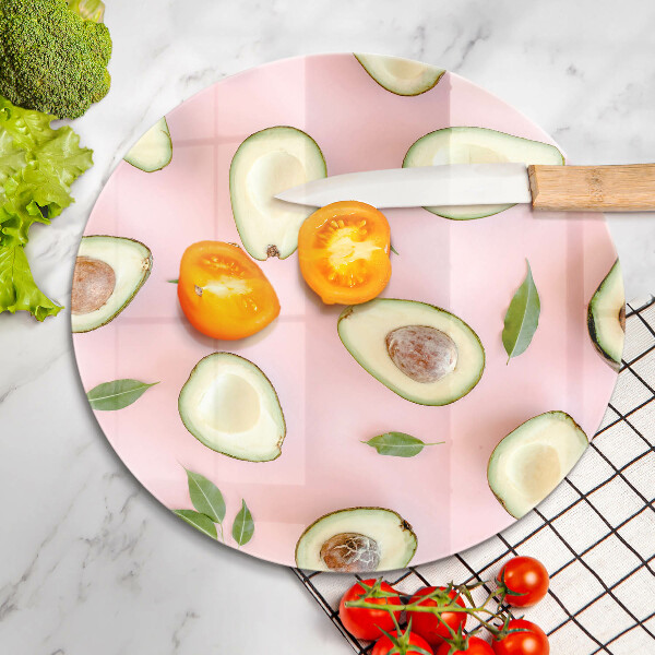 Steklena podloga za rezanje Vzorec avokada