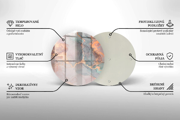 Steklena podloga za rezanje Marmor z zlatom