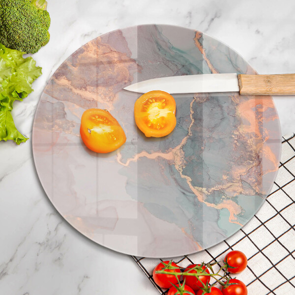 Steklena podloga za rezanje Marmor z zlatom