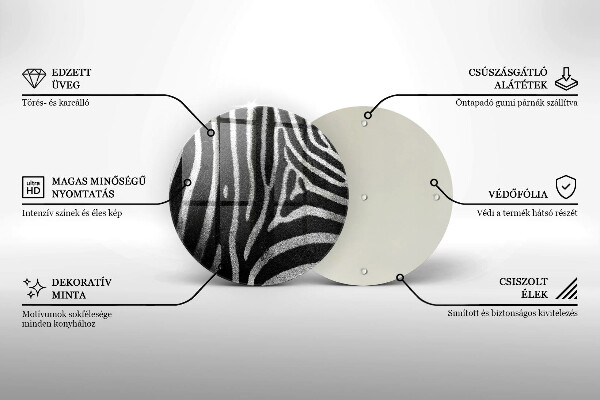 Steklena podloga za rezanje Zebraste črte