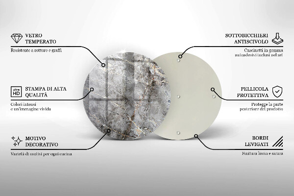 Steklena podloga za rezanje Kamnita tekstura