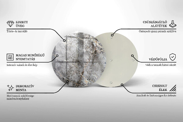 Steklena podloga za rezanje Kamnita tekstura