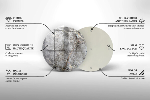 Steklena podloga za rezanje Kamnita tekstura