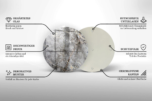 Steklena podloga za rezanje Kamnita tekstura