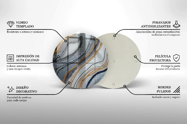 Steklena podloga za rezanje kamen z zlatom