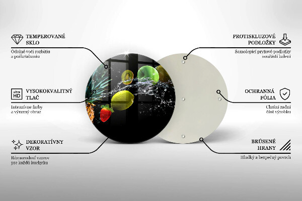 Steklena podloga za rezanje Sadje v vodi