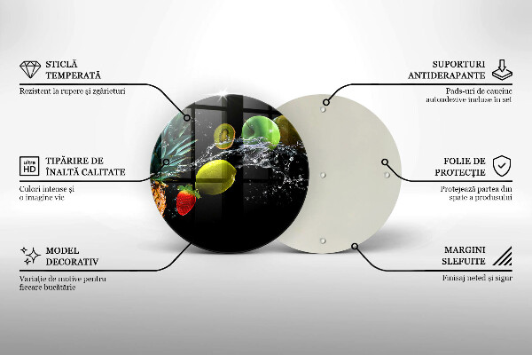 Steklena podloga za rezanje Sadje v vodi