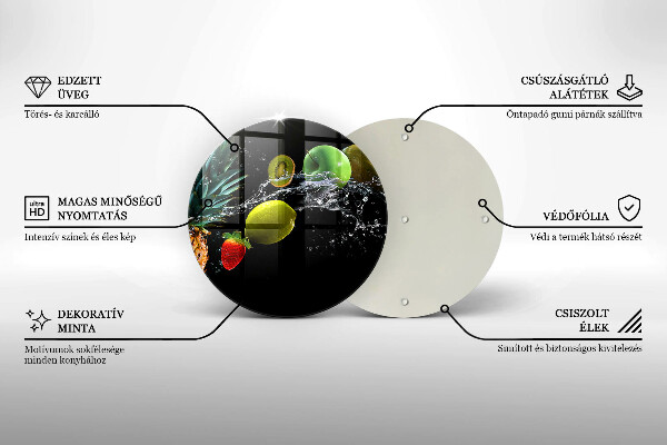 Steklena podloga za rezanje Sadje v vodi
