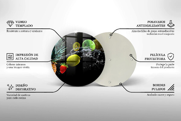 Steklena podloga za rezanje Sadje v vodi