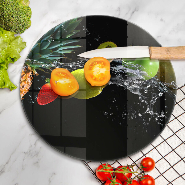 Steklena podloga za rezanje Sadje v vodi