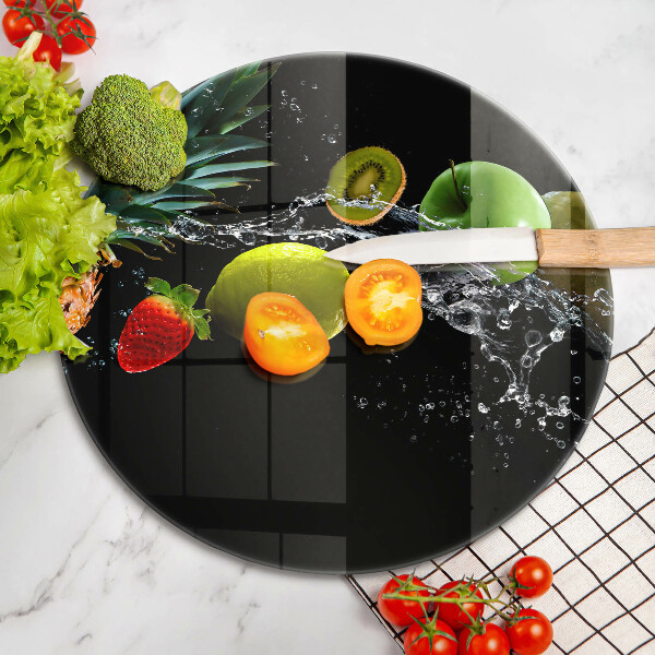 Steklena podloga za rezanje Sadje v vodi