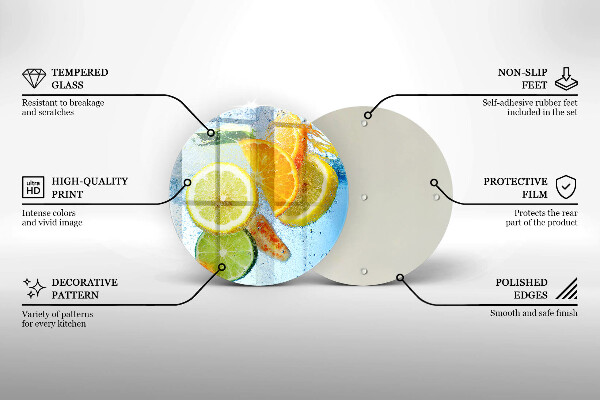 Steklena podloga za rezanje Sočna citrusna voda