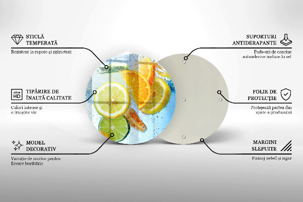 Steklena podloga za rezanje Sočna citrusna voda