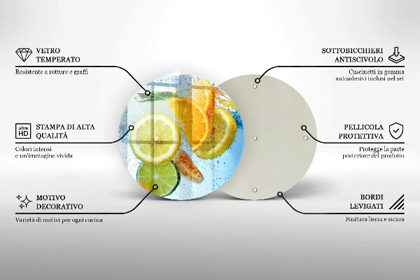 Steklena podloga za rezanje Sočna citrusna voda