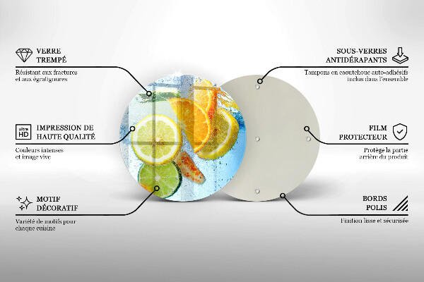 Steklena podloga za rezanje Sočna citrusna voda