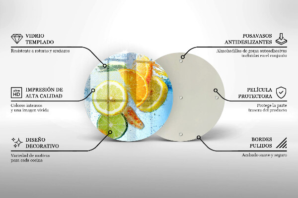 Steklena podloga za rezanje Sočna citrusna voda