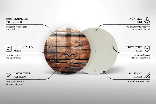 Steklena podloga za rezanje Dekorativne lesene plošče