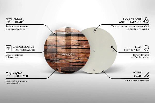 Steklena podloga za rezanje Dekorativne lesene plošče