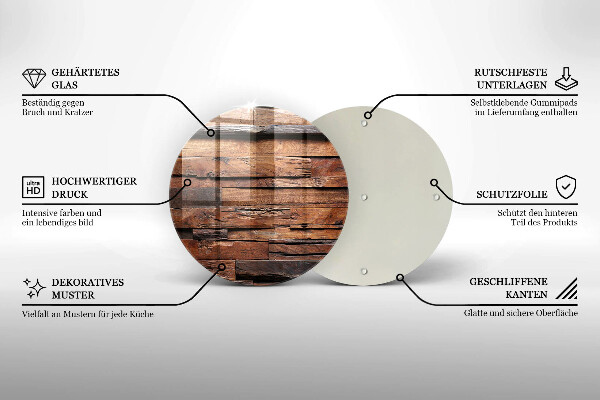 Steklena podloga za rezanje Dekorativne lesene plošče