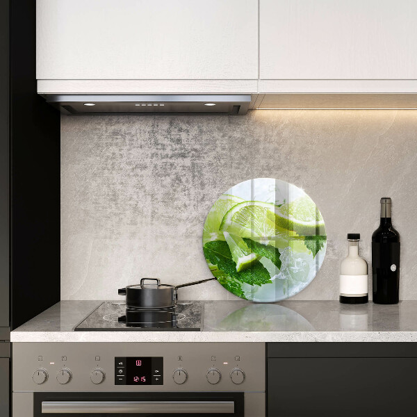 Steklena podloga za rezanje Limetina meta in led