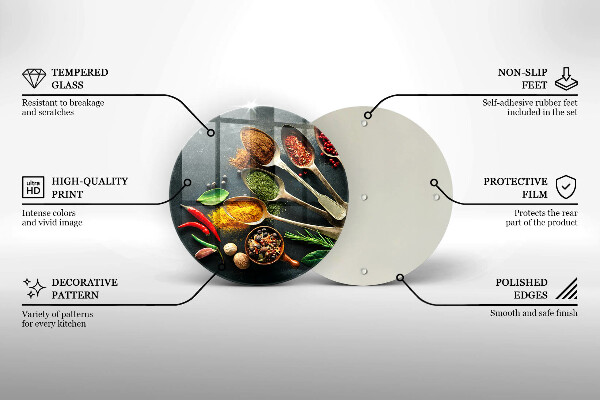 Steklena podloga za rezanje Kuhinjske žlice začimb