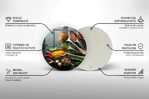 Steklena podloga za rezanje Kuhinjske žlice začimb