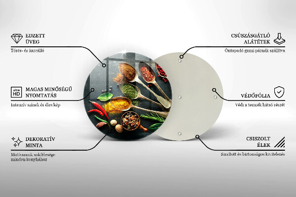 Steklena podloga za rezanje Kuhinjske žlice začimb