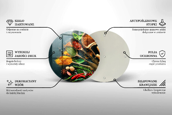 Steklena podloga za rezanje Kuhinjske začimbne žlice