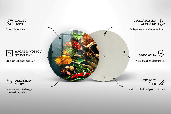 Steklena podloga za rezanje Kuhinjske začimbne žlice