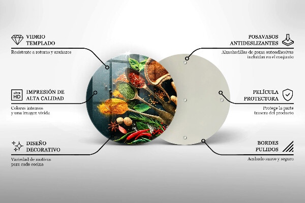 Steklena podloga za rezanje Kuhinjske začimbne žlice