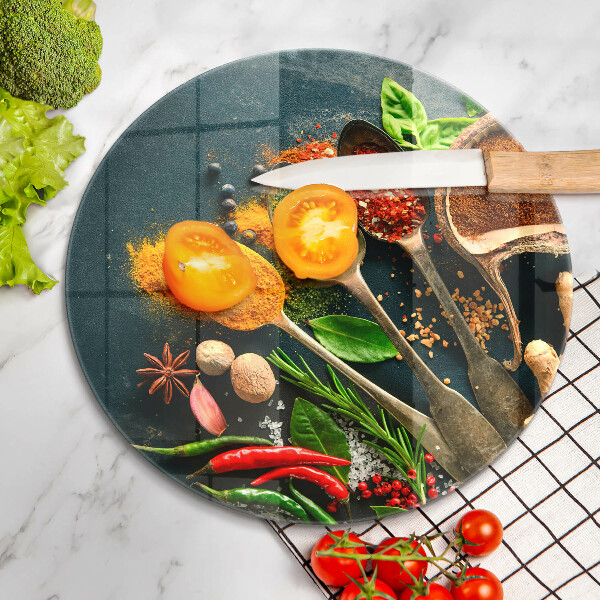 Steklena podloga za rezanje Kuhinjske začimbne žlice