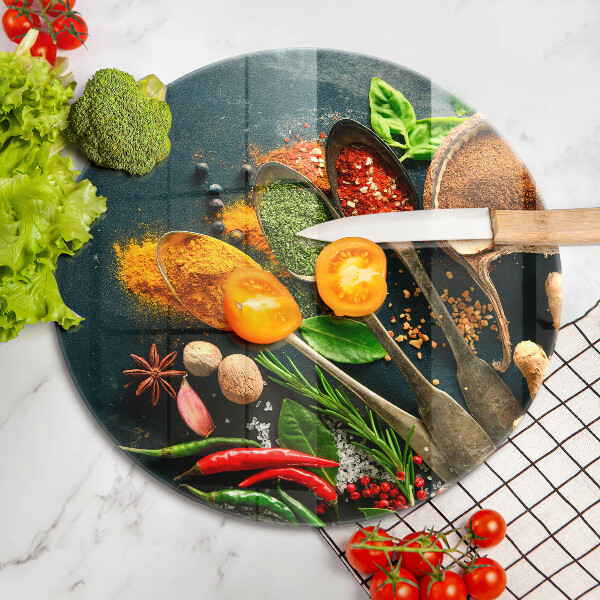 Steklena podloga za rezanje Kuhinjske začimbne žlice