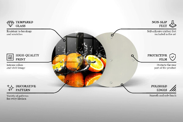 Steklena podloga za rezanje Sočno oranžno sadje