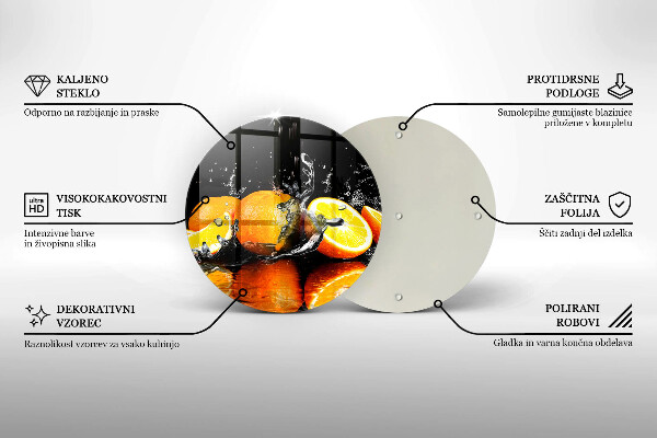 Steklena podloga za rezanje Sočno oranžno sadje
