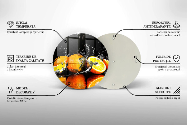 Steklena podloga za rezanje Sočno oranžno sadje