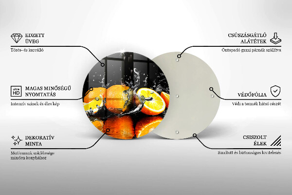 Steklena podloga za rezanje Sočno oranžno sadje