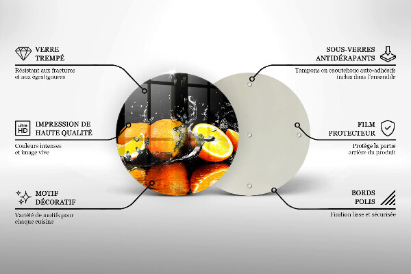 Steklena podloga za rezanje Sočno oranžno sadje