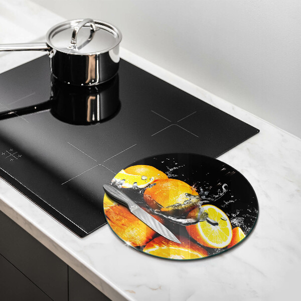 Steklena podloga za rezanje Sočno oranžno sadje