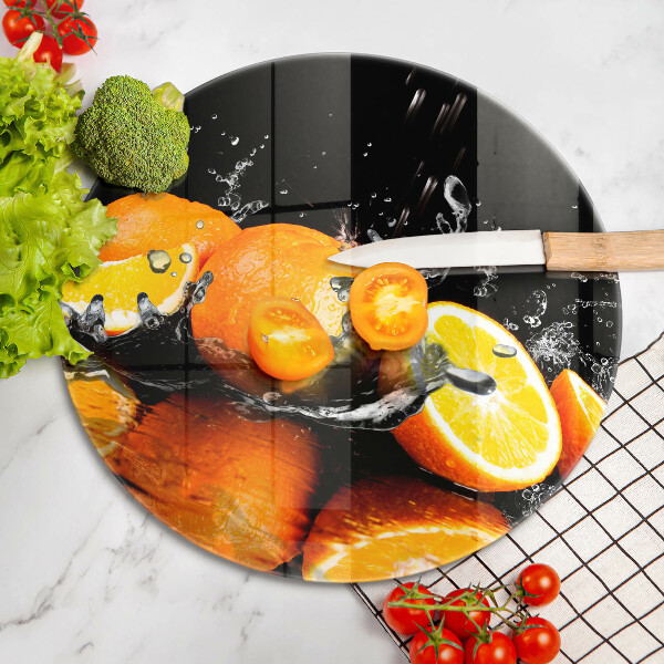 Steklena podloga za rezanje Sočno oranžno sadje